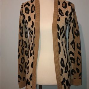 Apt 9 leopard print two tone cardigan
